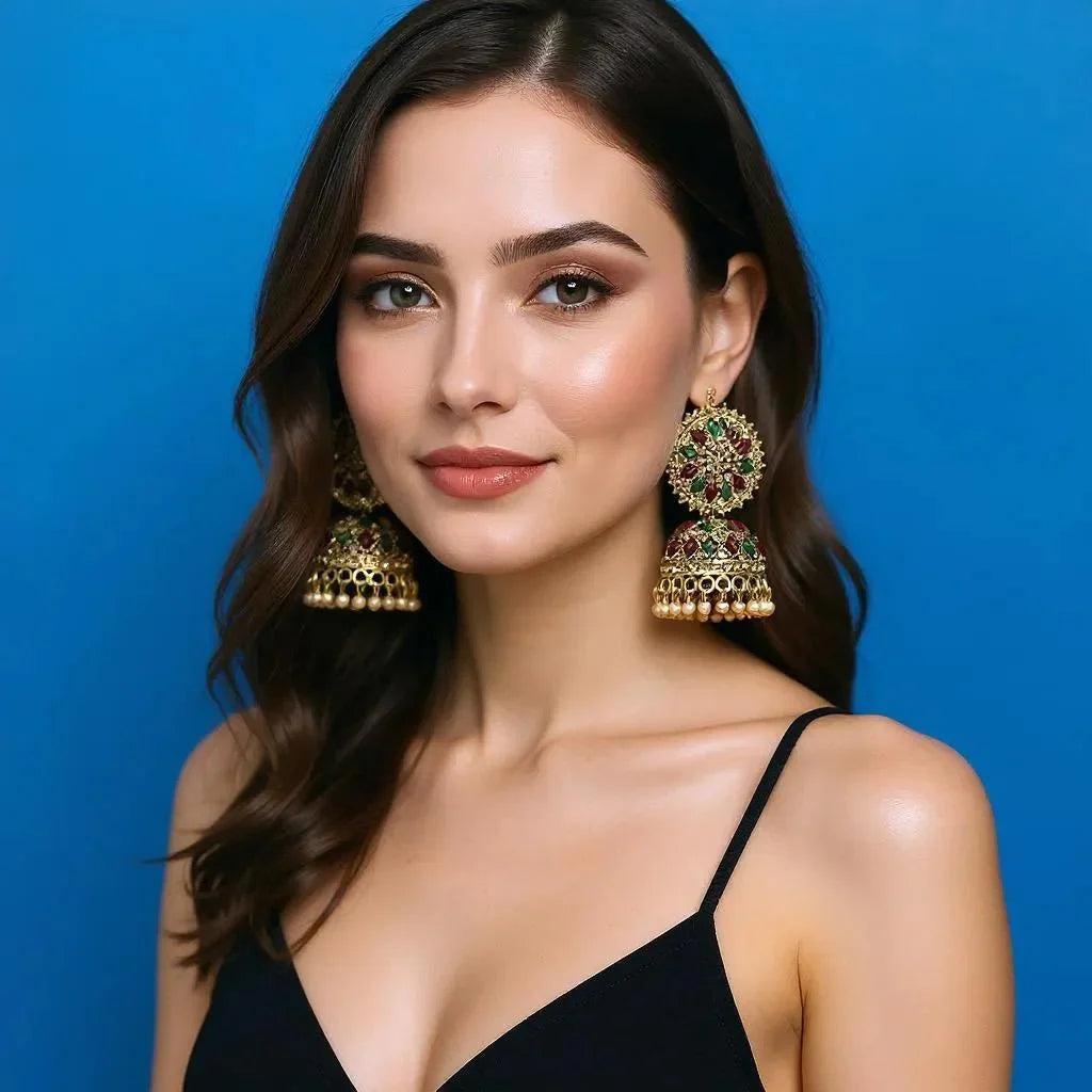 Kundan Jhumka Earrings