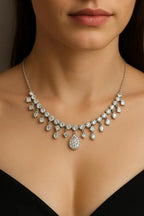 Celestia Luxe Amer American Diamond Necklace &amp; Earring Se