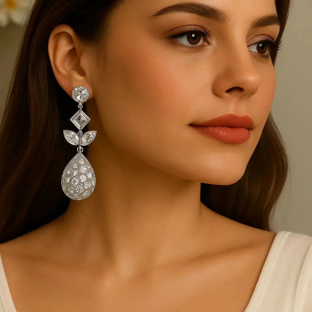 Celestia Luxe Amer American Diamond Necklace &amp; Earring Se