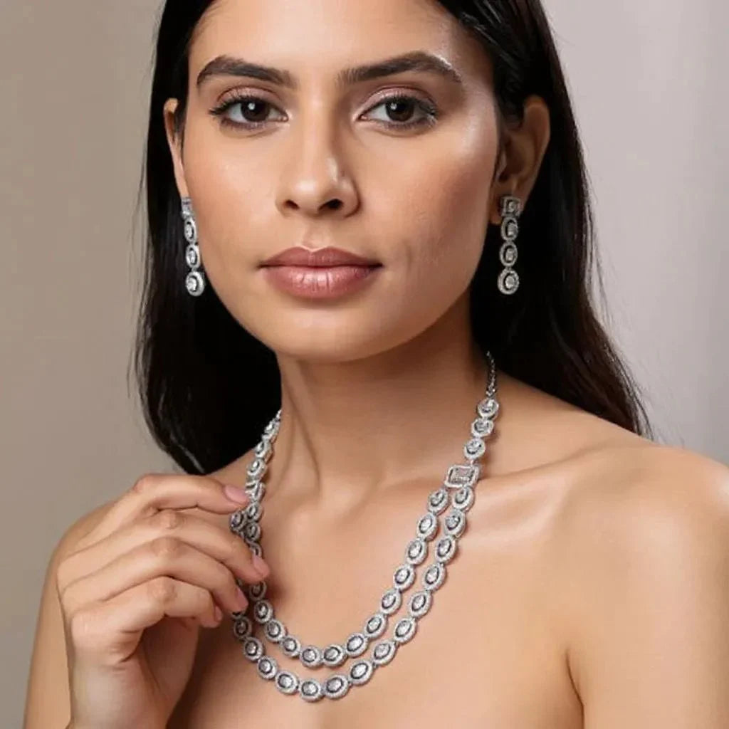 Seraphina Rhodium-Plated CZ Necklace